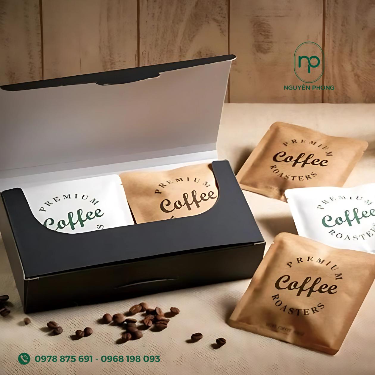 Mẫu hộp đựng cafe  2 ngăn